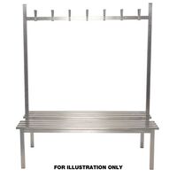 Aqua duo changing room bench - stainless steel, 3000mm wide