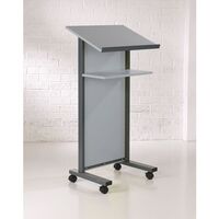 Coloured panel front lectern, grey