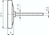 Zeichnung: Bimetallthermometer waagerecht ohne Schutzrohr, 18 mm Bund