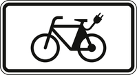 Verkehrszeichen VZ 1010-65 E-Bikes, 231 x 420, 2mm flach, RA 2