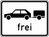 Verkehrszeichen VZ 1024-11 Personenkraftwagen mit Anhänger frei, 562 x 750, Alform, RA 3