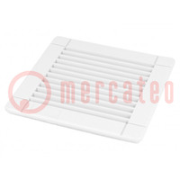 Grille; Ouv: 92x92mm; D: 12mm; IP54; Fixation: fermoir; RAL 7035