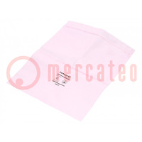 Protection bag; ESD; L: 254mm; W: 203mm; Thk: 90um; polyetylene; pink