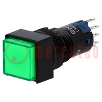 Switch: push-button; Pos: 2; SPDT; 0.5A/250VAC; 1A/24VDC; ON-(ON)