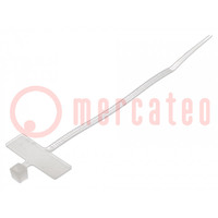 Cable tie; with label; L: 100mm; W: 2.5mm; polyamide; 80N; natural