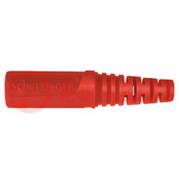 Socket; 4mm banana; 32A; 33VAC; 70VDC; red; nickel plated; on cable