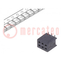 Connector: pin strips; socket; Minitek127®; female; PIN: 6; 1.27mm