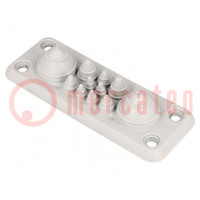 Multigate grommet; light grey; Holes no: 11; -40÷100°C; IP66,IP67