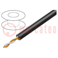 Wire: loudspeaker cable; 2x16AWG; stranded; OFC; black; unshielded