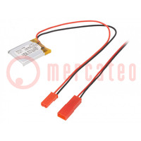 Batteria ric: Li-Po; 3,7V; 150mAh; conduttori; 4,5x21x27,5mm