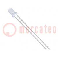 LED; 3mm; azzurro; 3000mcd; 10°; Frontale: convesso; 2,7÷4V