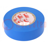 Tape: electrical insulating; W: 19mm; L: 20m; Thk: 130um; blue; 180%