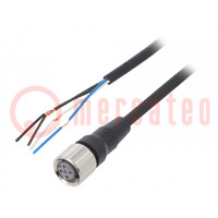 Connection lead; M12; PIN: 4; straight; Len: 5m; plug; 4A; XS2; PUR