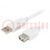 Câble; USB 2.0; USB A socle,USB A prise; 2m; gris clair
