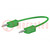 Test lead; 60VDC; 30VAC; 10A; banana plug 2mm,both sides; green
