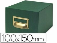 Fichero en cartón forrado con tela verde nº 3 (100x150 mm / capacidad 1000 fichas) de Liderpapel