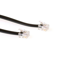 ACT RJ12 - RJ12 cable, Black 1.0m 1 m Schwarz