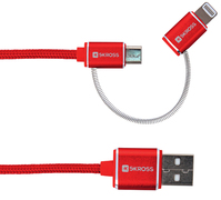 Skross 2.700260 USB kábel 1 M USB 2.0 USB A Micro-USB B Vörös