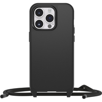 OtterBox React Necklace hoesje met MagSafe voor iPhone 14 Pro, ultradunne beschermhoes met verstelbare en afneembare kettingriem, getest volgens militaire standaard, Zwart