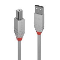 Lindy 36681 USB Kabel 0,5 m USB 2.0 USB A USB B Grau