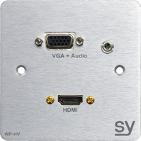 SY Electronics SY-WP-HV-BA wandcontactdoos HDMI + VGA + 3.5mm Aluminium