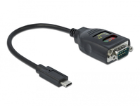 DeLOCK 64038 seriële kabel Zwart 0,15 m USB Type-C RS-232 DB9
