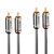 Lindy 0.5m Dual Phono Audio Cable, Cromo Line