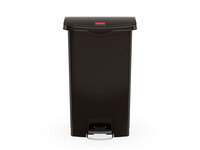 Abfalleimer Slim Jim® Step-On-Tretabfallbehälter, 30 l, Kunststoff, Pedal vorne, schwarz