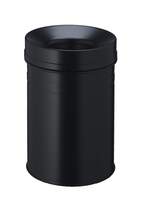 Durable SAFE+ Fire Extinguishing Metal Waste Bin | TUV Certified | 15L | Black