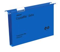 Rexel Crystalfile Extra Foolscap Suspension File Polypropylene 30mm Blu(Pack 25)