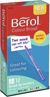 Berol Color Broad Fibre Tip Colouring Pen 1.2mm Line Assorted Colours (Pack 12)