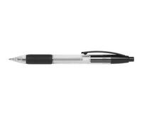 ValueX Retractable Ballpoint Pen Rubber Grip 1.0mm Tip 0.7mm Line Black(Pack 10)