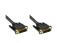Anschlusskabel DVI-I 24+5 Stecker an Stecker, vergoldete Stecker, schwarz, 2m, Good Connections®