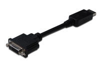 DisplayPort adapter cable. DP - DVI (24+5) M/F. 0.15m.w/interlock. DP 1.2 compatible.