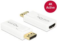 Adapter DisplayPort 1.2 Stecker an HDMI Buchse 4K Aktiv, weiß, Delock® [65580]