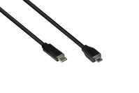 Anschlusskabel USB 2.0, USB 2.0 Micro B Stecker an USB-C™ Stecker , CU, schwarz, 0,5m, Good Connecti