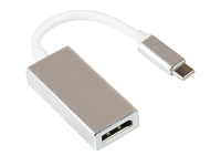 Adapter USB-C™ Stecker an DisplayPort 1.2 Buchse, 4K / UHD @60Hz, Aluminium-Gehäuse, silber, ca. 15c