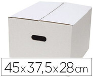 Caja para embalar anonima blanca con asas doble canal 450x375x280 mm