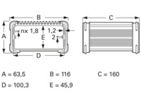 Aluminium Gehäuse, (L x B x H) 160 x 100.3 x 63.5 mm, grau (RAL 7005), IP54, 100