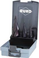 RUKO 101026FRO Fokozatfúró készlet 3 részes 4 - 12 mm, 4 - 20 mm, 4 - 30 mm HSS 3 oldalú szár 1 készlet