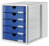 Schubladenbox SYSTEMBOX, DIN A4 und größer, 5 geschl. Schubladen, lichtgrau-blau