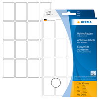 Vielzwecketiketten 25 x 40 mm, weiß, permanent haftend, zur Handbeschriftung