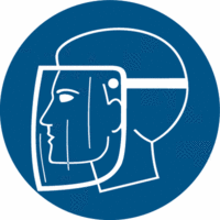 Sicherheitskennzeichnung - Gesichtsschutz benutzen, Blau, 31.5 cm, Folie, Seton