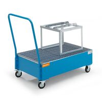 Mobile sump tray made of sheet steel
