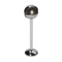 Spherical pedestal ashtray made of stainless steel