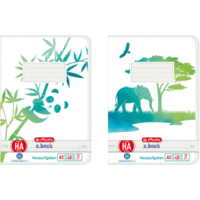 Aufgabenheft Greenline A5 48 Blatt 2 Motive sortiert (Elefant und Panda)