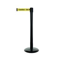 Tensator® Advance retractable barrier system with text webbing - Black post with Do not enter message