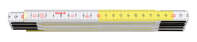 Holzgliedermaßstab HF 2/10 weiß/gelb, EG-Klasse 3, 2 m