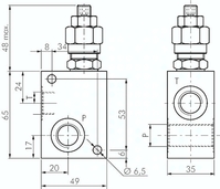 Zeichnung: Rohrleitungs-Druckbegrenzungsventil (Nenndurchfluss 30 l/min)