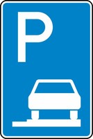 Verkehrszeichen VZ 315-65 Parken auf Gehwegen, 900 x 600, 2mm flach, RA 1